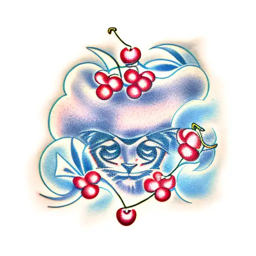 anibaba and cherry tree tattoo design idea