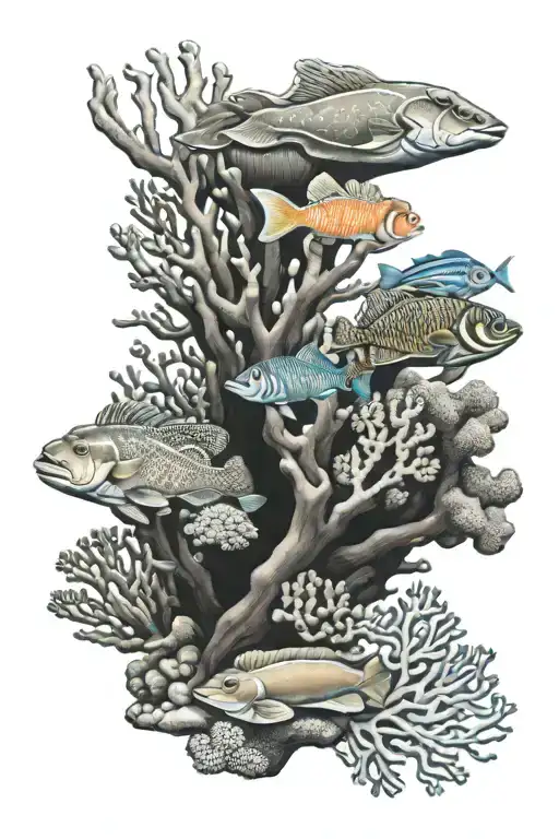 coral reef tattoo design idea