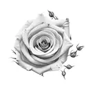 clock with roses tattoo design idea