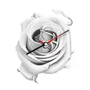 clock 4:23 with roses  tattoo design idea