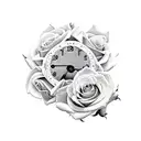 clock 4:23 with roses  tattoo design idea