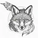 whole fox with lightning surrounding it tattoo design idea