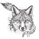 whole fox with lightning surrounding it tattoo design idea