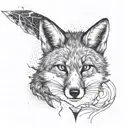 whole fox with lightning surrounding it tattoo design idea