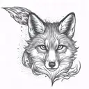 whole fox with lightning surrounding it tattoo design idea