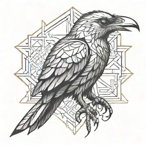 odin's raven tattoo design idea
