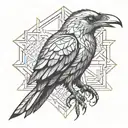 odin's raven tattoo design idea