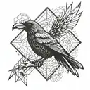 odin's raven tattoo design idea