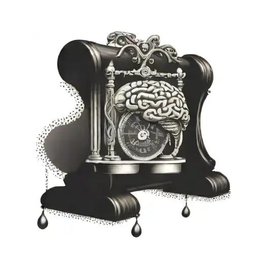 Weighing the heart and brain on the scales balancing life tattoo design idea