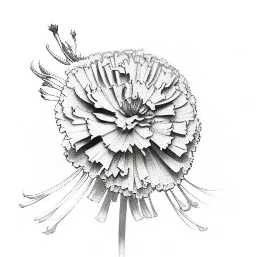 carnations, marigolds,and asters  tattoo design idea