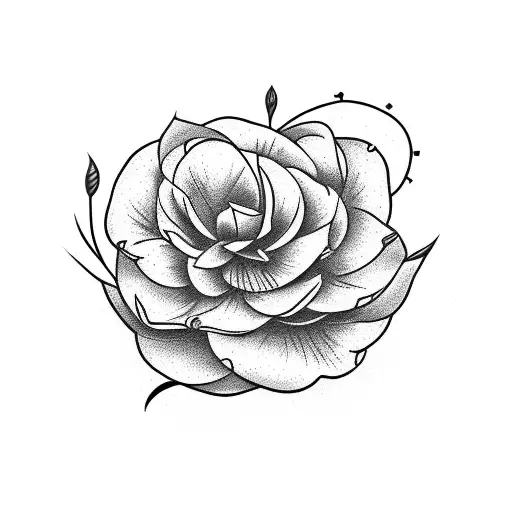 hummingbird and camellias tattoo design idea