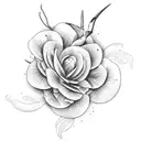 hummingbird and camellias tattoo design idea