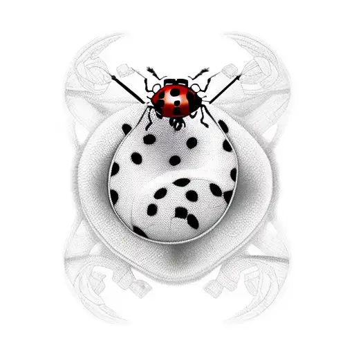 double helix with lady bug tattoo design idea