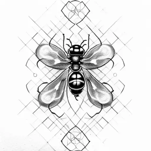 double helix with ladybug tattoo design idea
