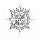 Mountain , sea , sun , compass tattoo design idea
