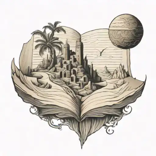 Dune Messiah book cover art tattoo design idea