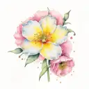 carnation, carnation, narcissus, poppy, bee, music notes  tattoo design idea