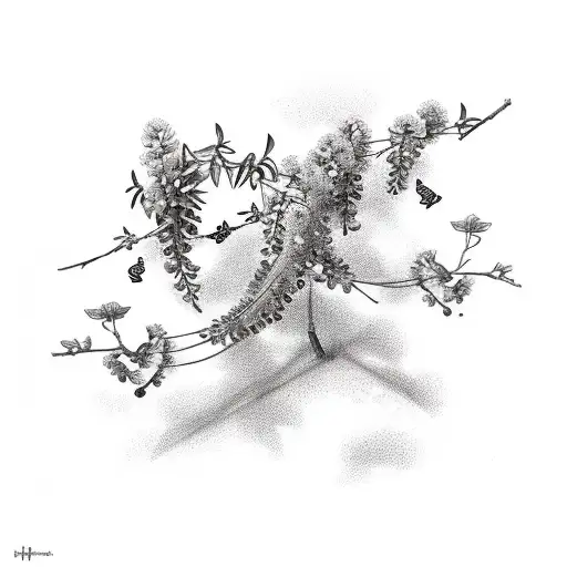 bingo, travel, wisteria tattoo design idea