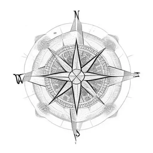 wisteria, compass tattoo design idea