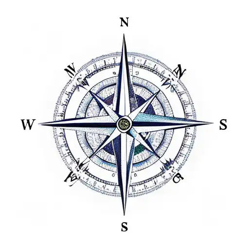 compass, wisteria, bingo tattoo design idea