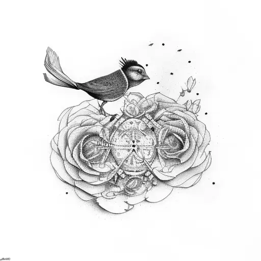 4 birds tattoo design idea