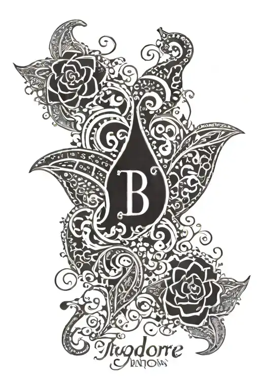 kids names theodore audrey brayston paisley tattoo design idea