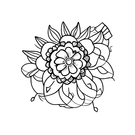 "How about a tiny heart outline with a delicate flower inside, inked on the side of your hand?" tattoo design idea
