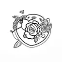 "How about a tiny heart outline with a delicate flower inside, inked on the side of your hand?" tattoo design idea