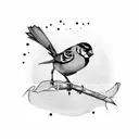sitting sparrow tattoo design idea