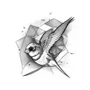sitting sparrow tattoo design idea