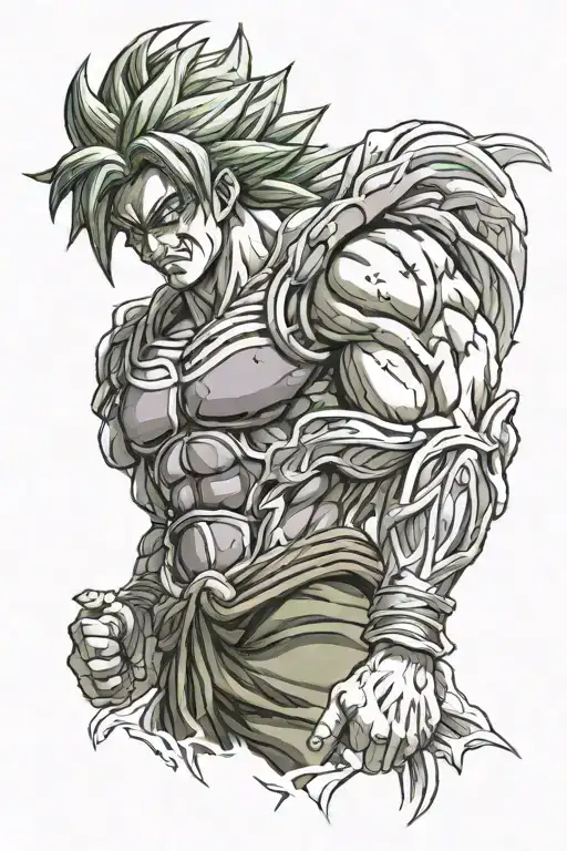 broly dragon ball z tattoo design idea