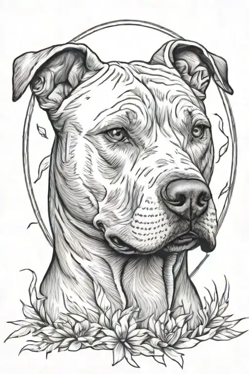 pit bull wilderness tattoo design idea