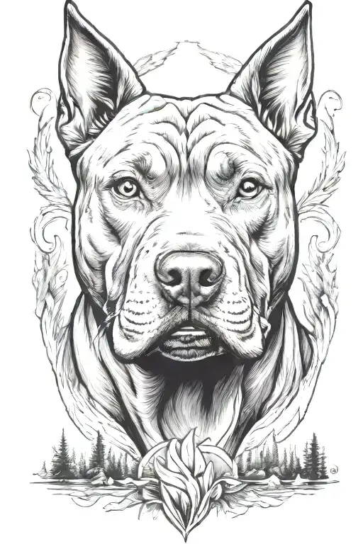 pit bull wilderness tattoo design idea