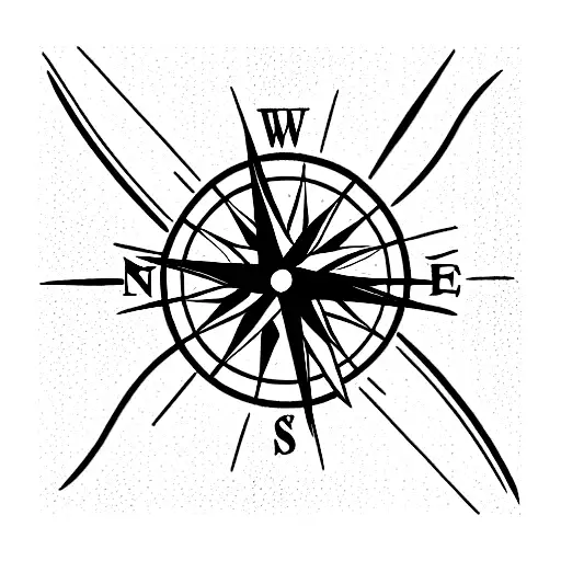 Compass tattoo design idea