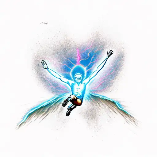 Icarus falling from lightning  tattoo design idea