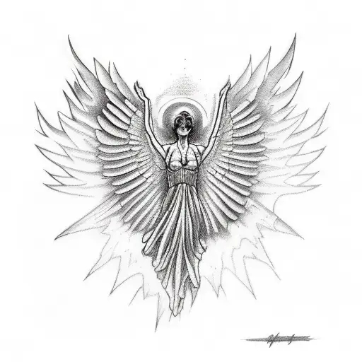 Icarus falling from lightning  tattoo design idea
