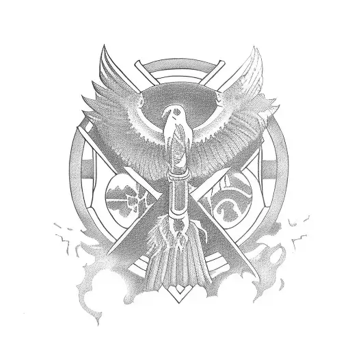 A blackwork tattoo of a shotgun with the Suicideboys logo incorporated into it tattoo design idea