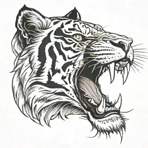 1998 and tiger face tattoo design idea