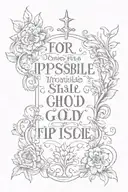 bible verse "For with god, nothing shall be impossible" tattoo design idea
