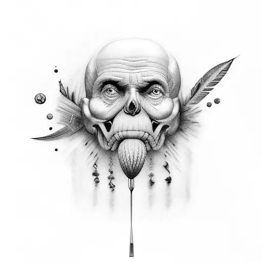 A quote from Hippocrates wrapped around a feather quill tattoo design idea