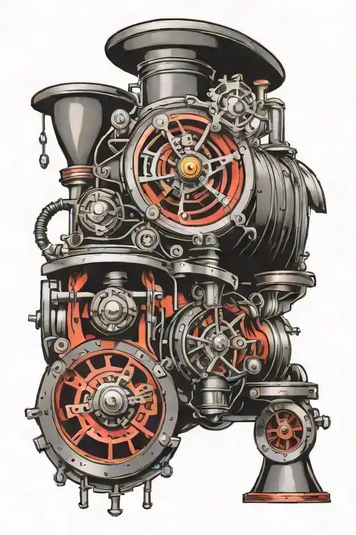steam engine tattoo design idea