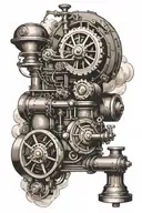 steam engine tattoo design idea