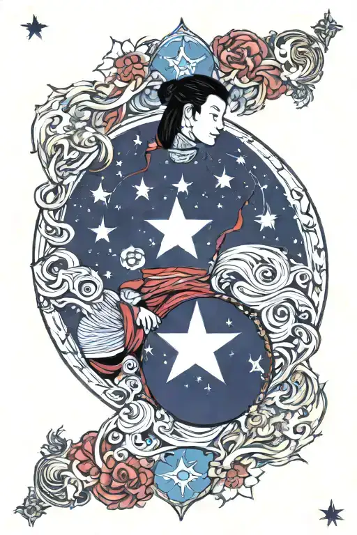 The Star tarot card featuring Ushiromiya Battler tattoo design idea