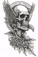 in god we trust tattoo design idea