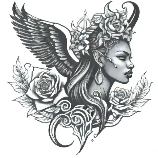 upper arm tattoo that symbolizes power for a black woman tattoo design idea
