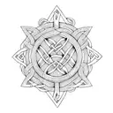 Irish Harp with celtic knots and ocean waveswaves tattoo design idea