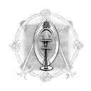 Irish Harp with celtic knots and ocean waveswaves tattoo design idea