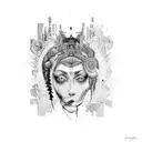 A surrealistic artwork depicting a bohemian scene with vibrant colors and abstract elements, showcasing the love for art and bohemia. tattoo design idea