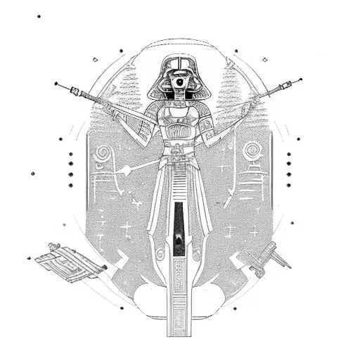  Continue with Sci-fi jedi tomb hieroglyphs  tattoo design idea