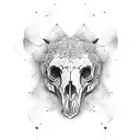 BEAR SKULL LEAFES tattoo design idea